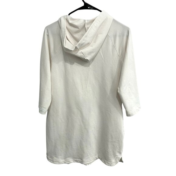 Speedo White Hooded Zip-Up Swim Cover-Up With Pockets Sz M - Picture 2 of 9